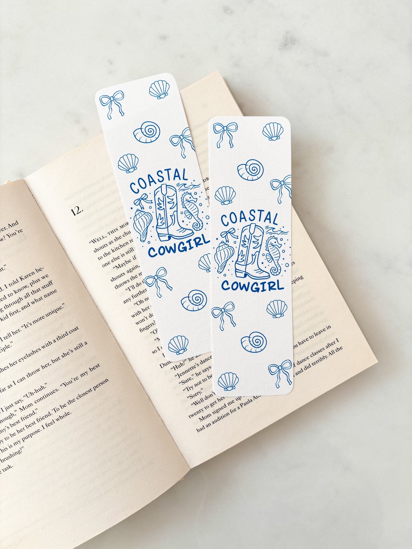 Blue Coastal Cowgirl Bookmark
