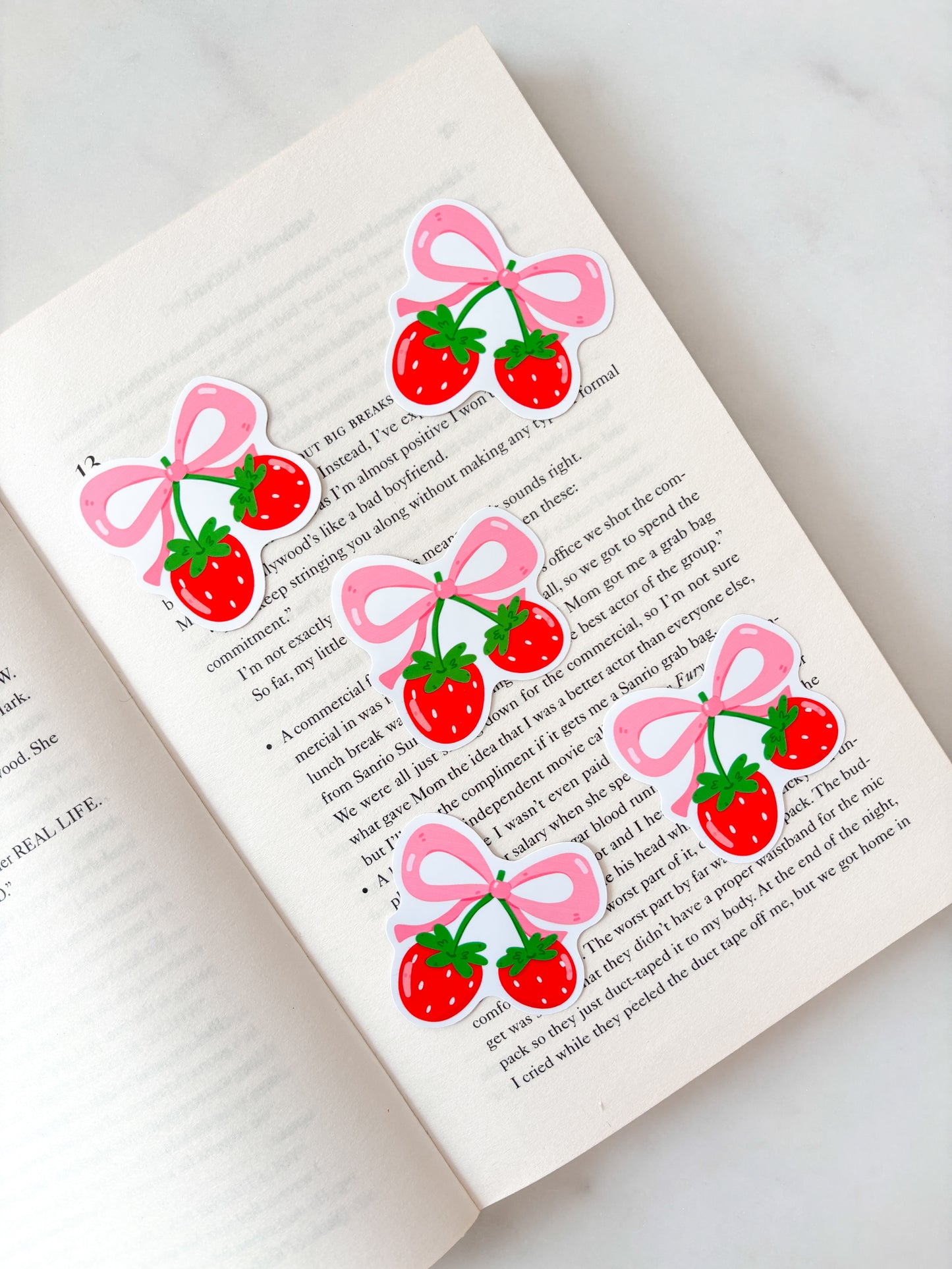 Pink Strawberry Coquette Sticker