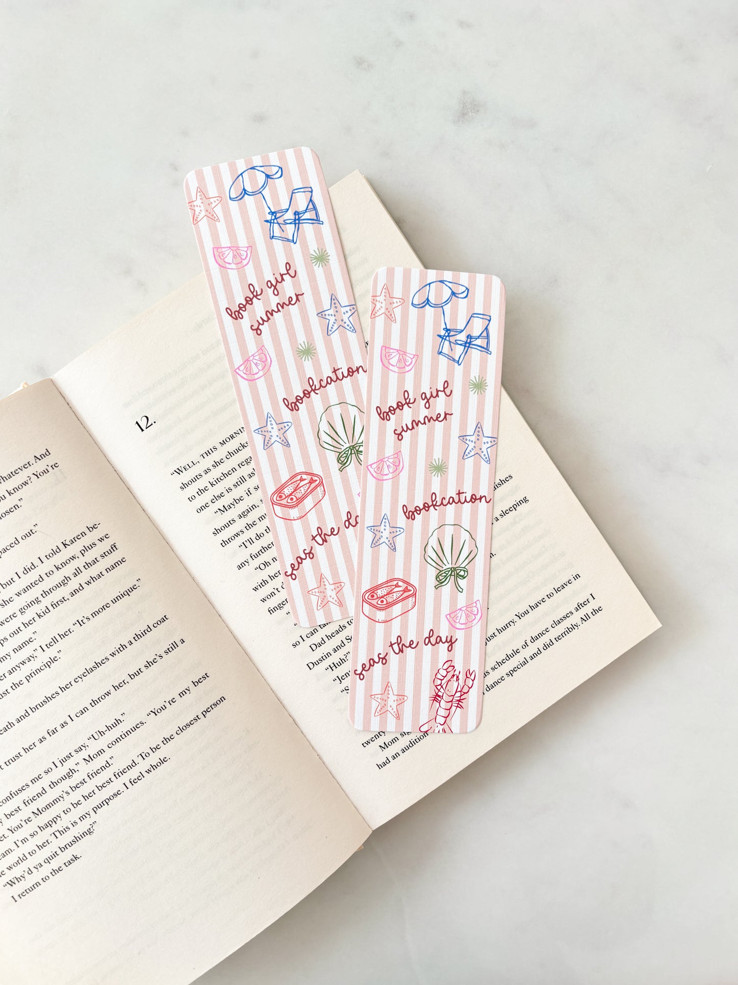 Book Girl Summer Picnic Bookmark | Summer Bookmark