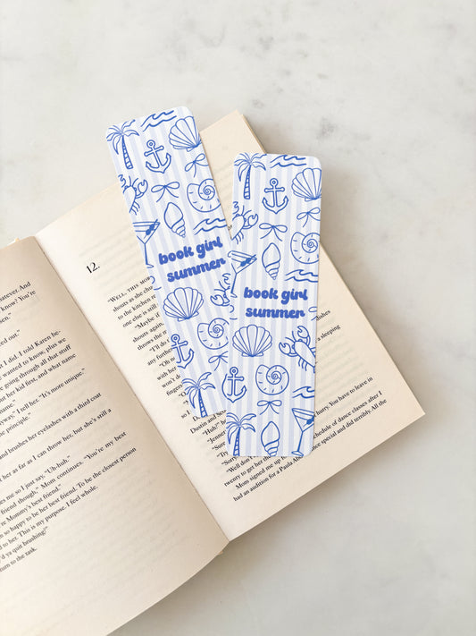 Blue Book Girl Summer Bookmark