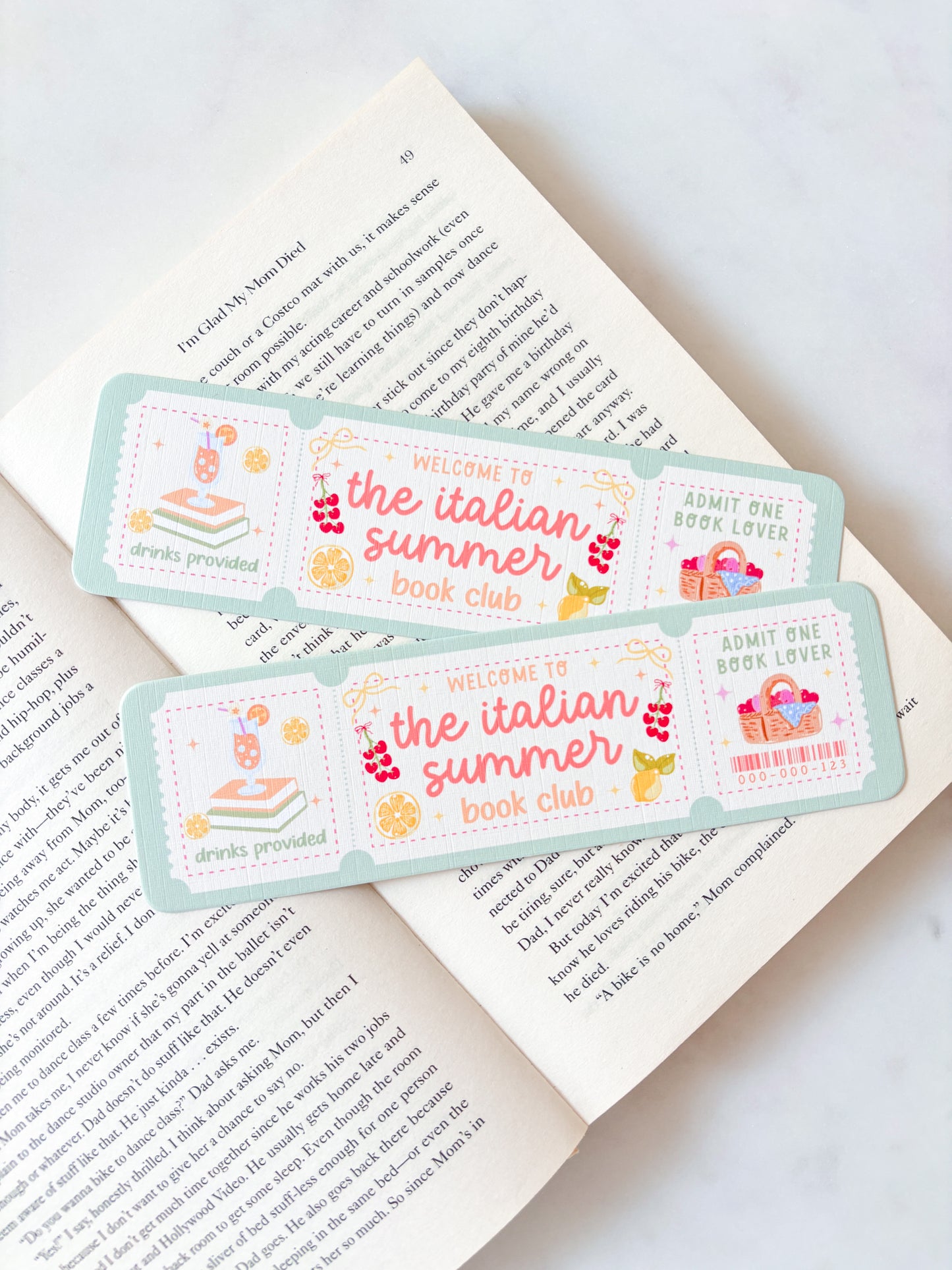 Italian Summer Book Club Bookmark