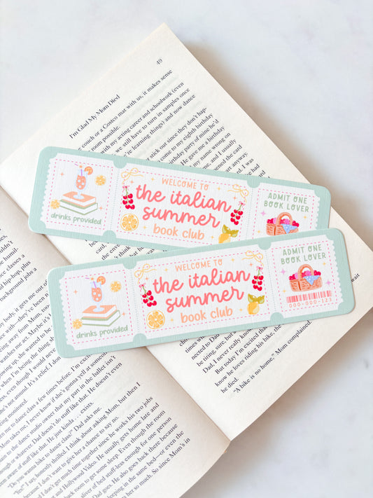 Italian Summer Book Club Bookmark