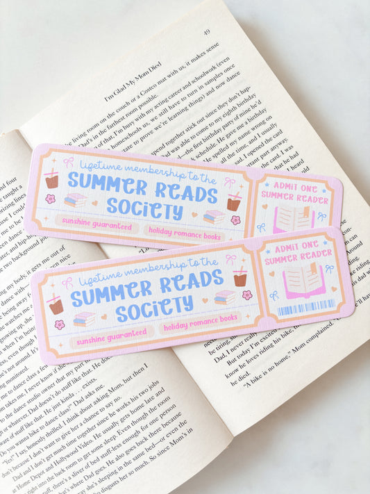 Summer Reads Society Ticket Bookmark