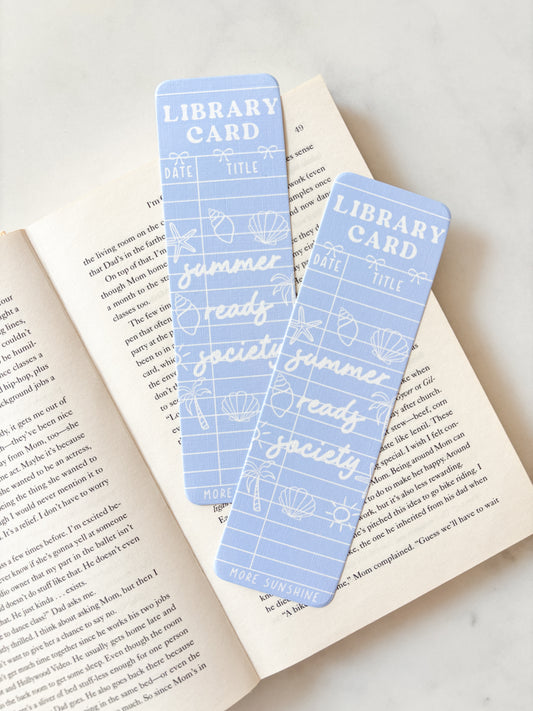 Summer Reads Society Library Card Bookmark