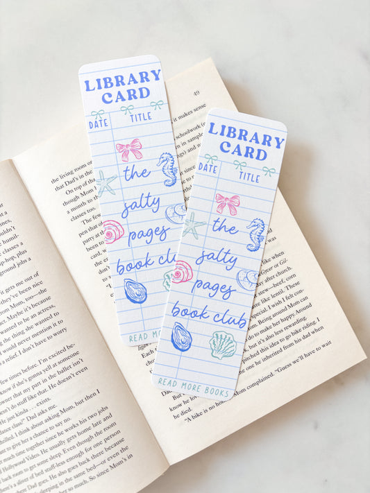 Salty Pages Book Club Library Card Bookmark