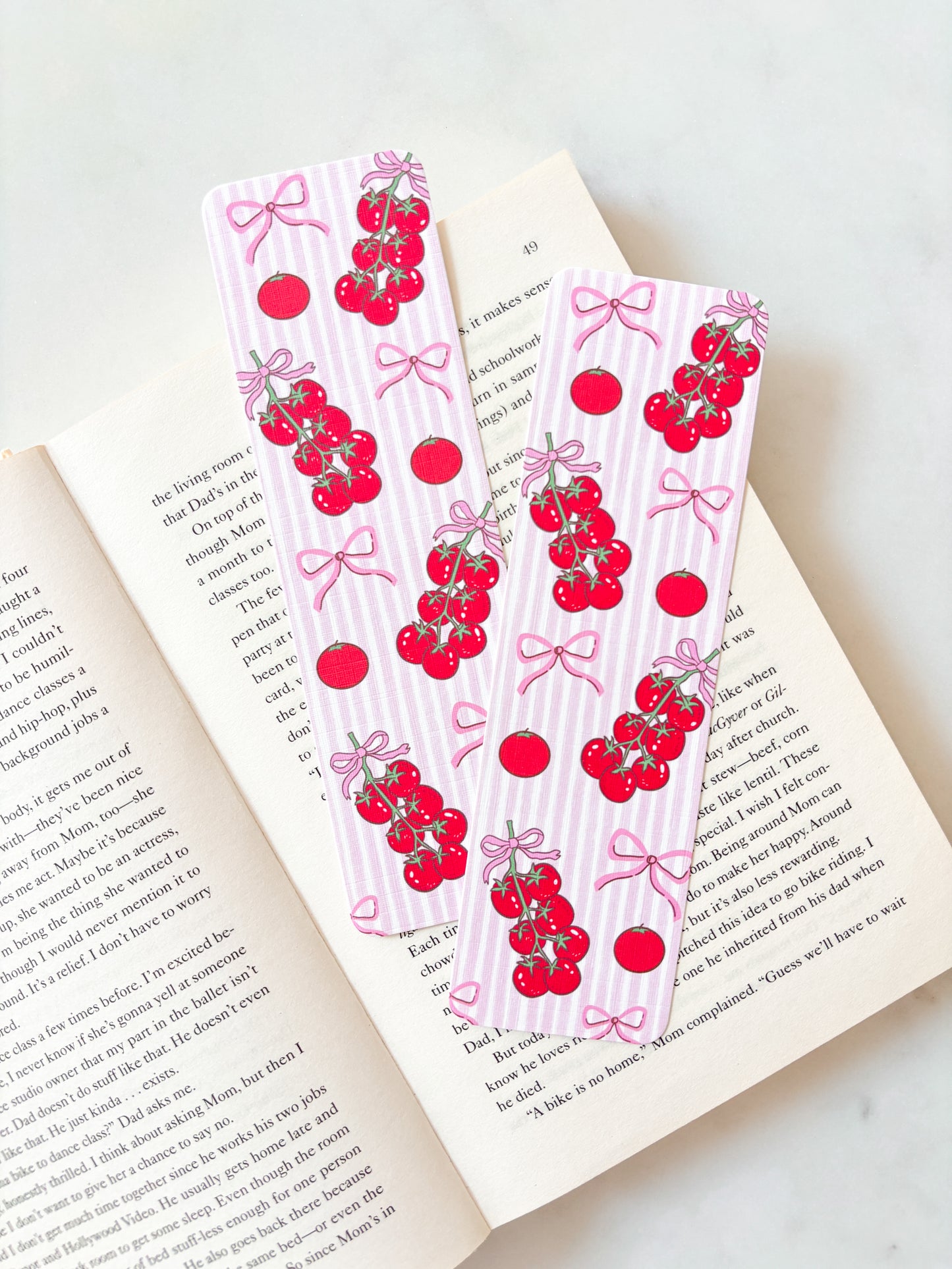 Coquette Tomatoes Bookmark | Cute Bookmark