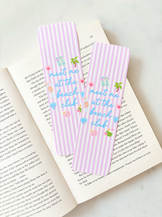 Meet Me At The Beach Club Bookmark | Cute Bookmark