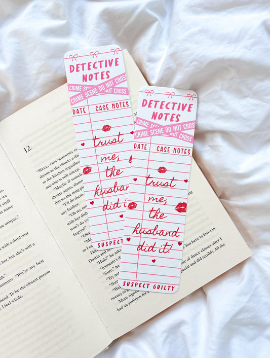 Detective Notes Bookmark | The Husband Did It!