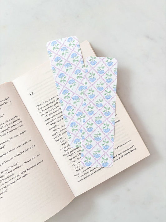 Blue Hydrangeas Floral Wallpaper Bookmark
