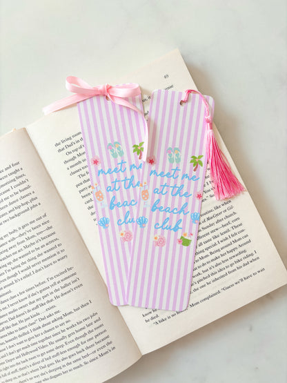 Meet Me At The Beach Club Bookmark | Cute Bookmark
