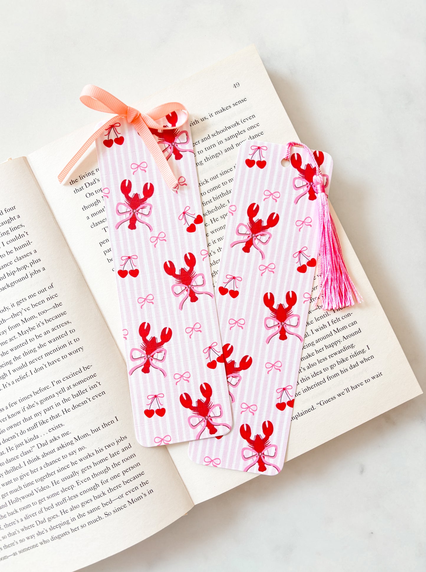 Coquette Lobster Bookmark | Summer Bookmark