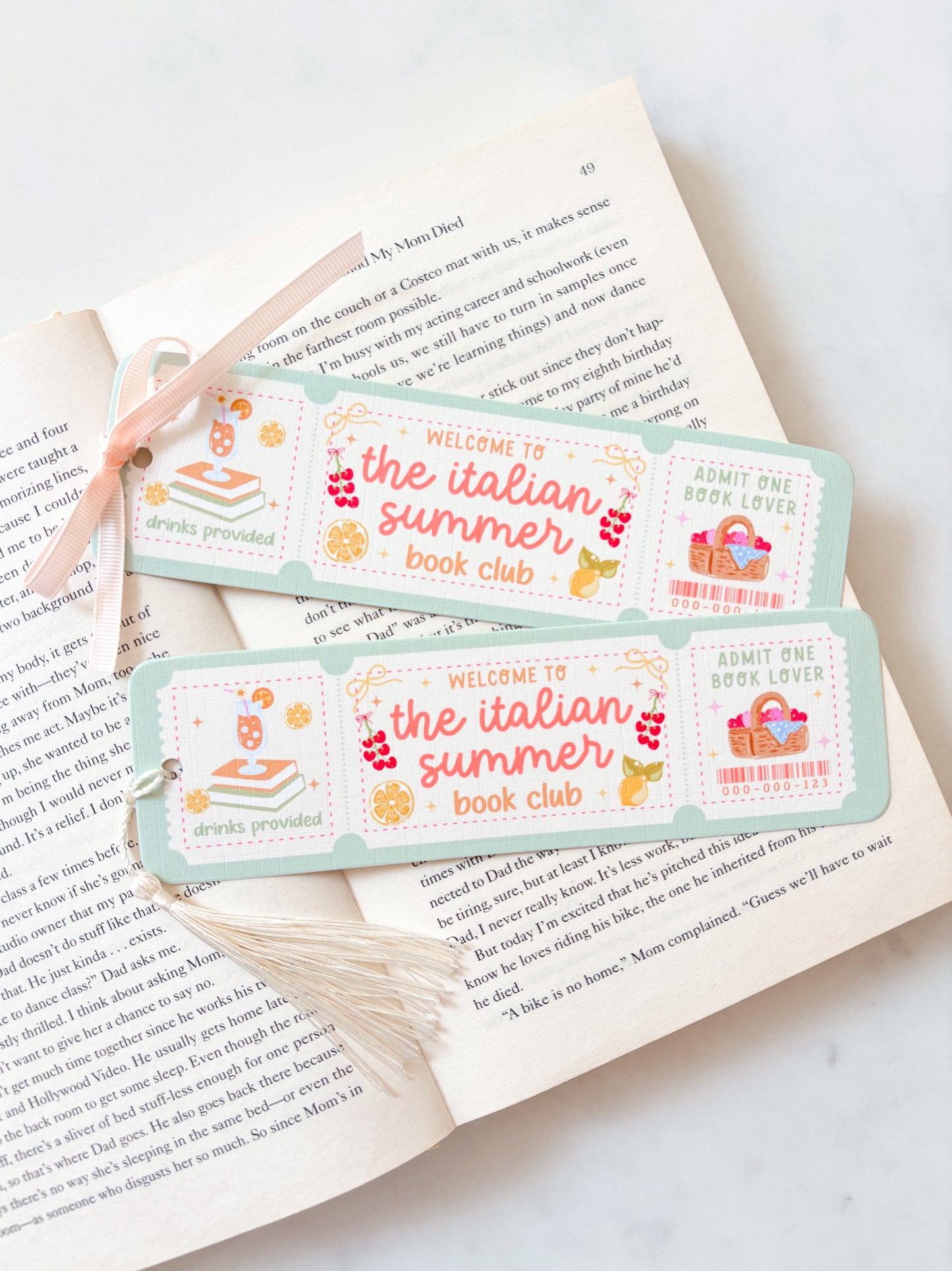 Italian Summer Book Club Bookmark