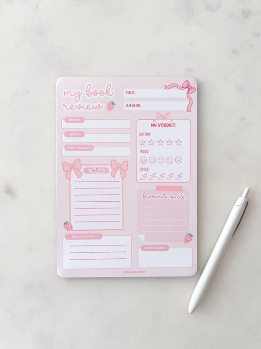 Cute Book Review Notepad | A5 Notepad