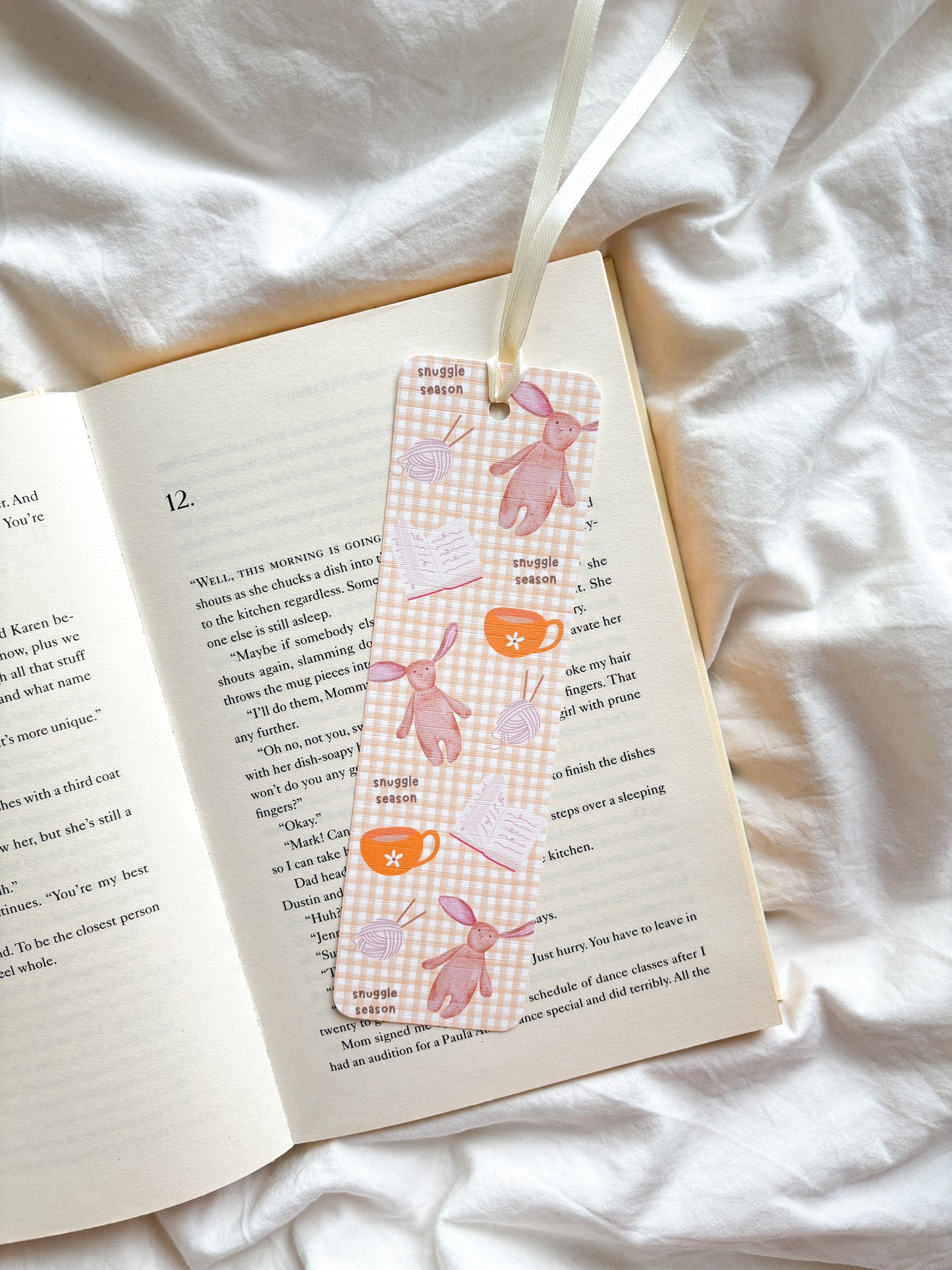 Snuggle Season Rabbit Plushie Bookmark