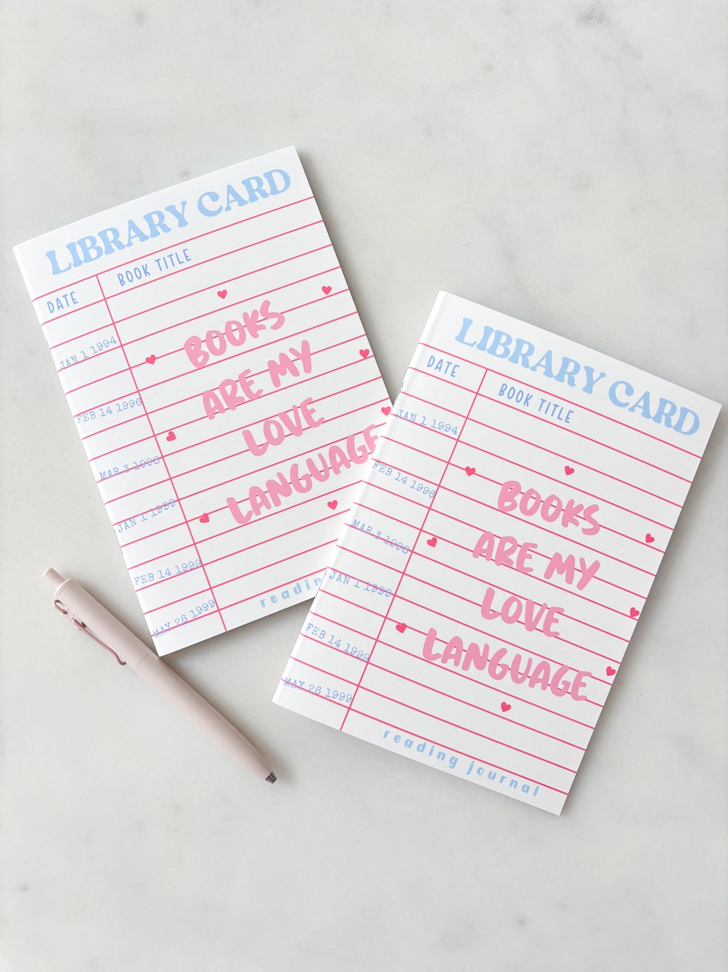 Library Card Books Are My Love Language Reading Journal | A5 Book Review Notebook