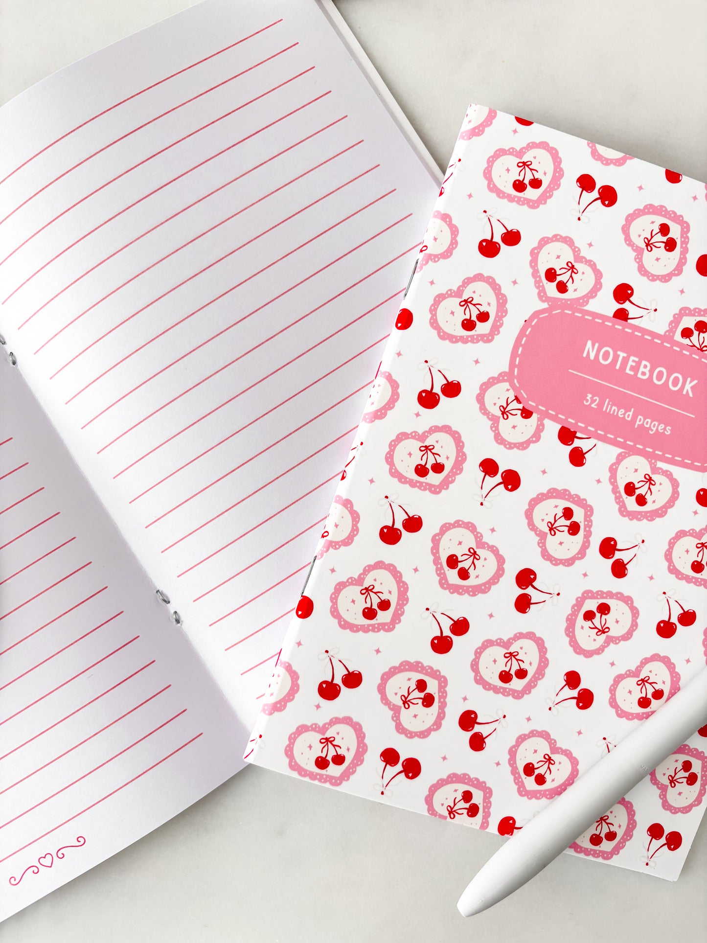 Cherries Coquette Notebook | A5 Lined Notebook