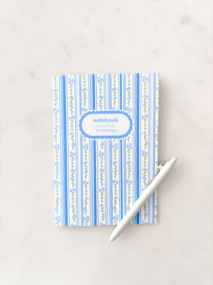 Blue Floral Notebook | A5 Lined Composition Book