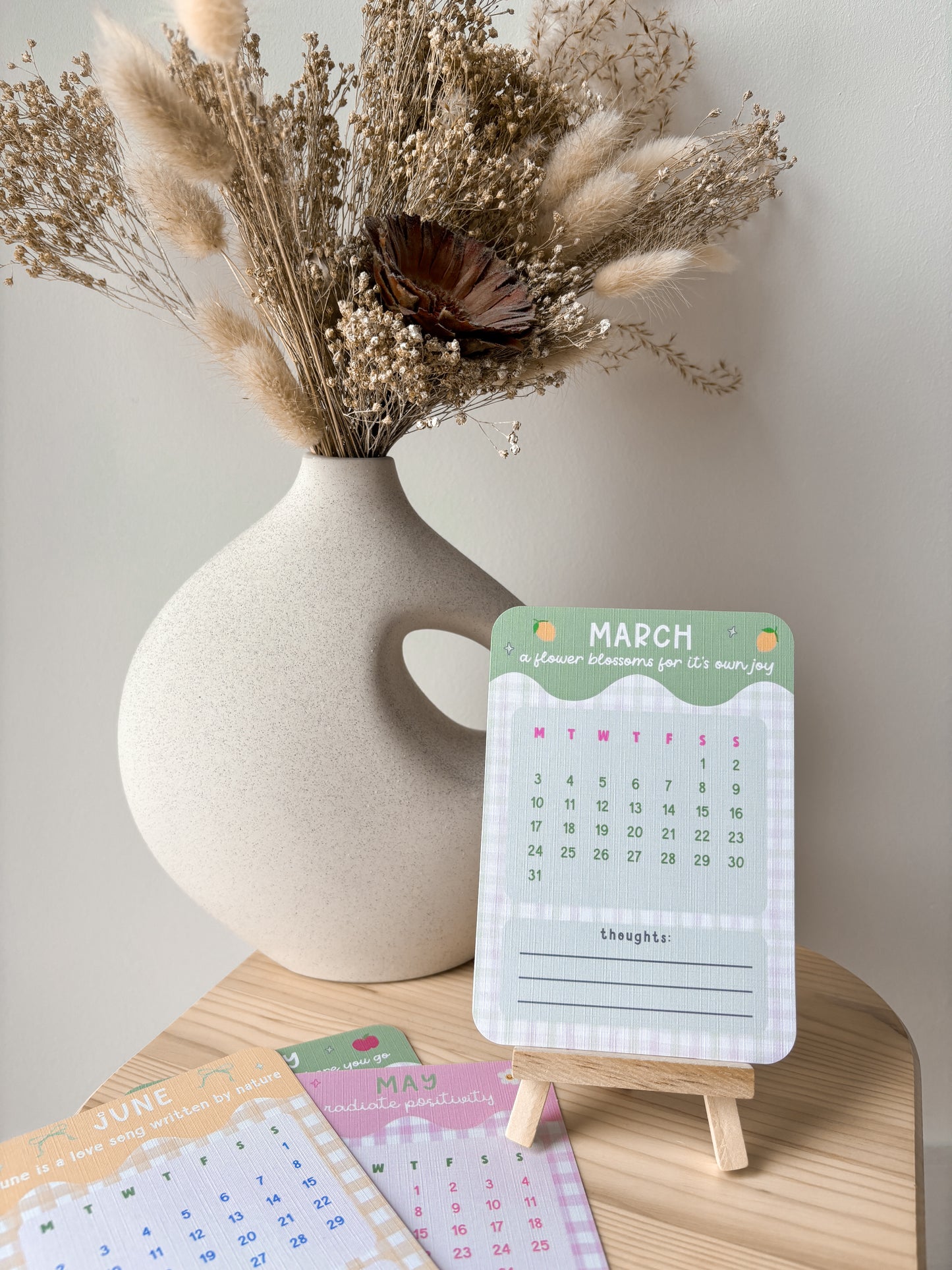 2025 Desk Calendar Print | Cute Positivity Calendar