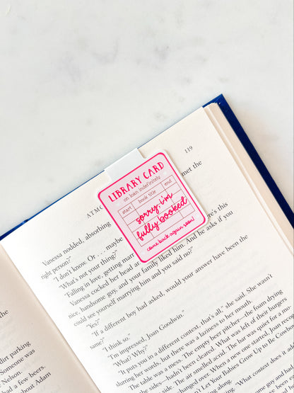 Library Card Fully Booked Magnetic Bookmark