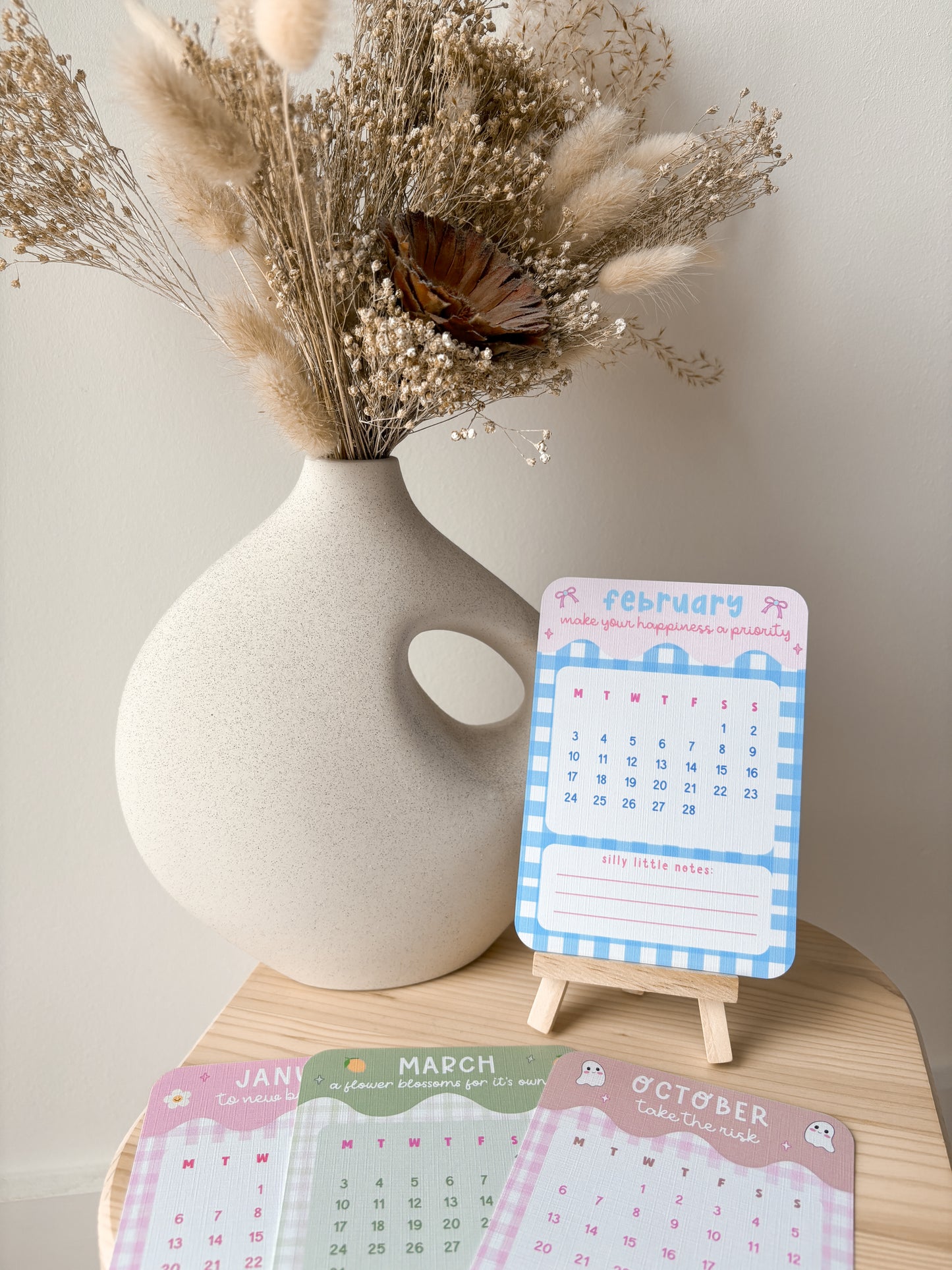 2025 Desk Calendar Print | Cute Positivity Calendar