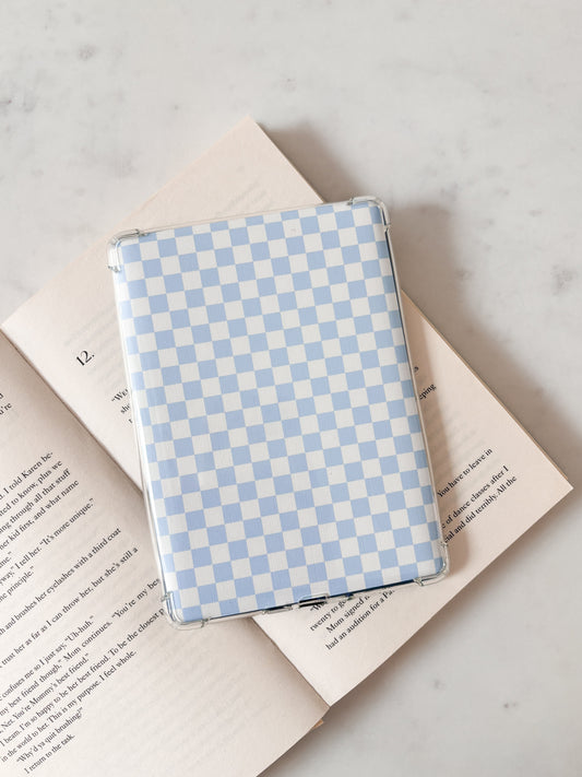 Blue Checkered Gingham Kindle Insert