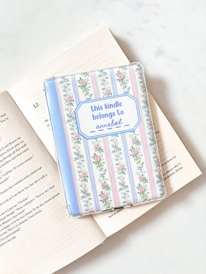 Blue Personalised Name Kindle Insert | Vintage Blue Florals