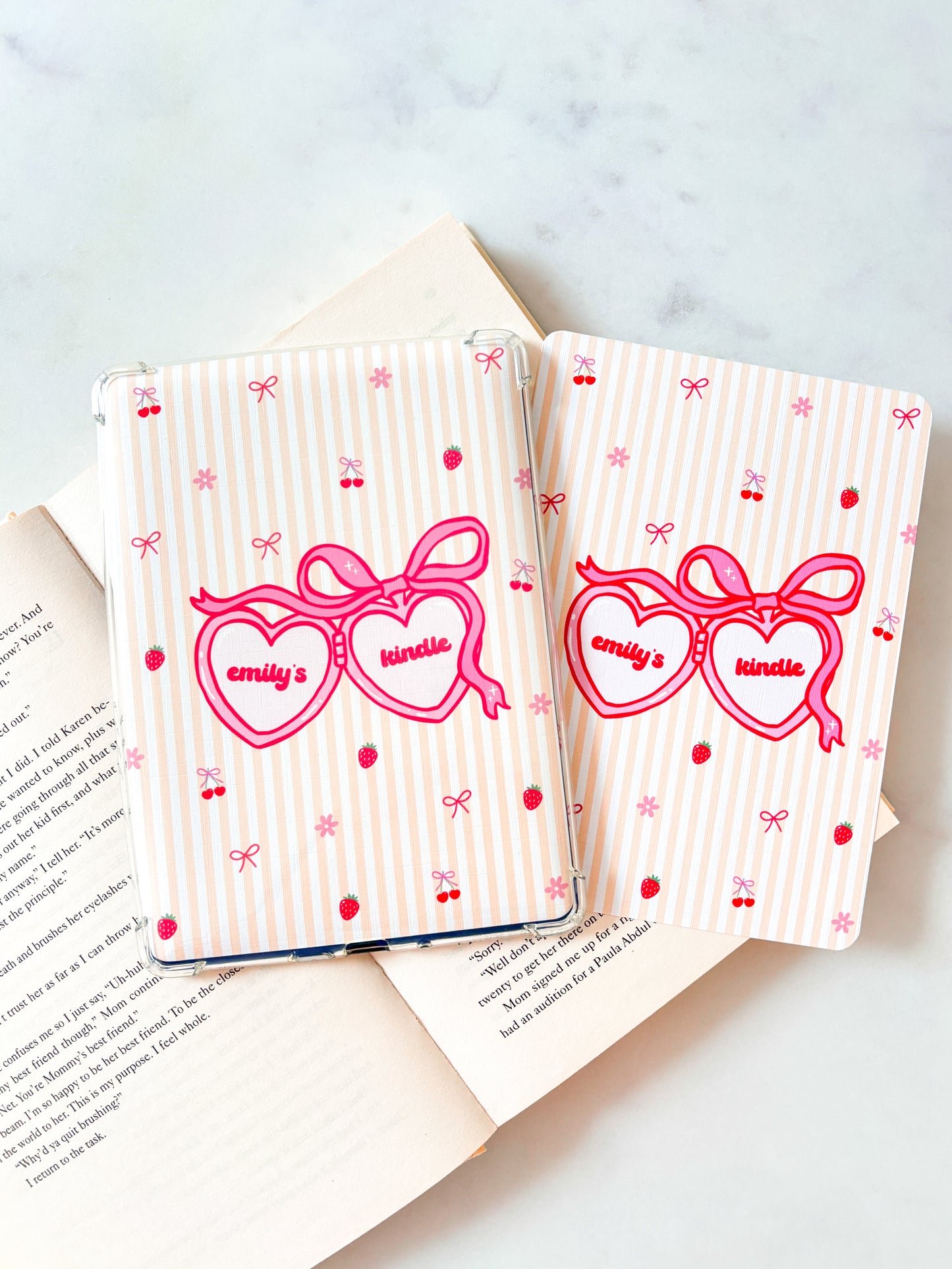 Yellow Personalised Name Kindle Insert | Coquette Bow Insert