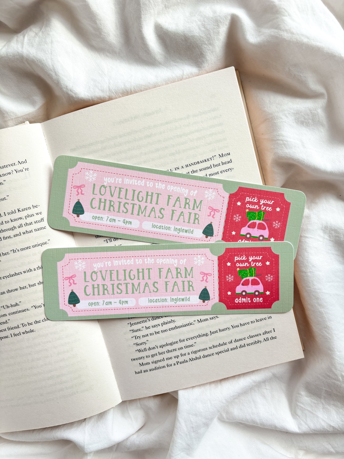 Lovelight Farm Christmas Fair Ticket Bookmark