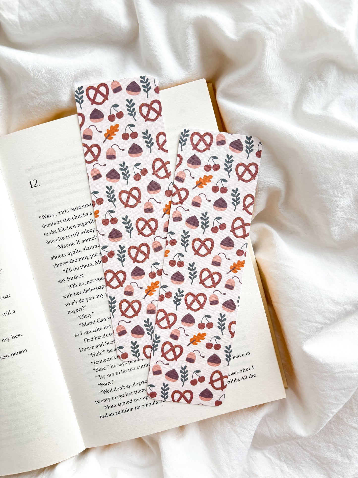 Cute Pretzel Winter Print Bookmark