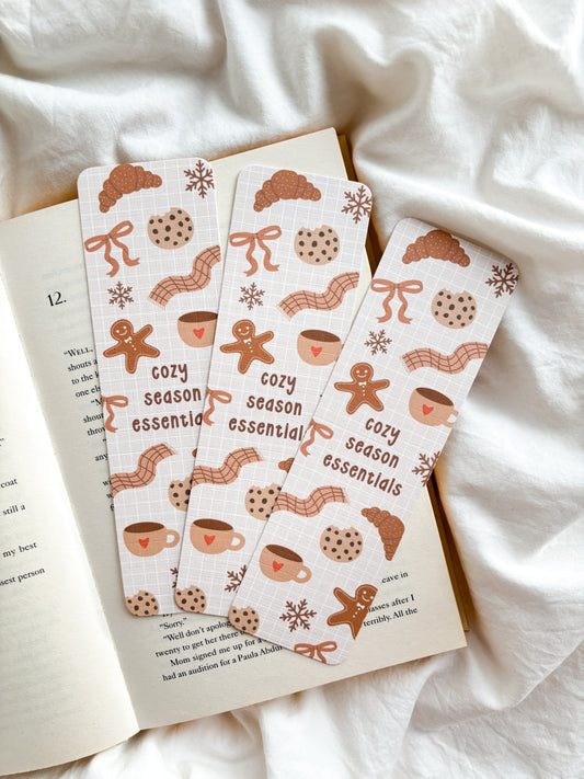 Cozy Season Essentials Coquette Bookmark | Winter Bookmark