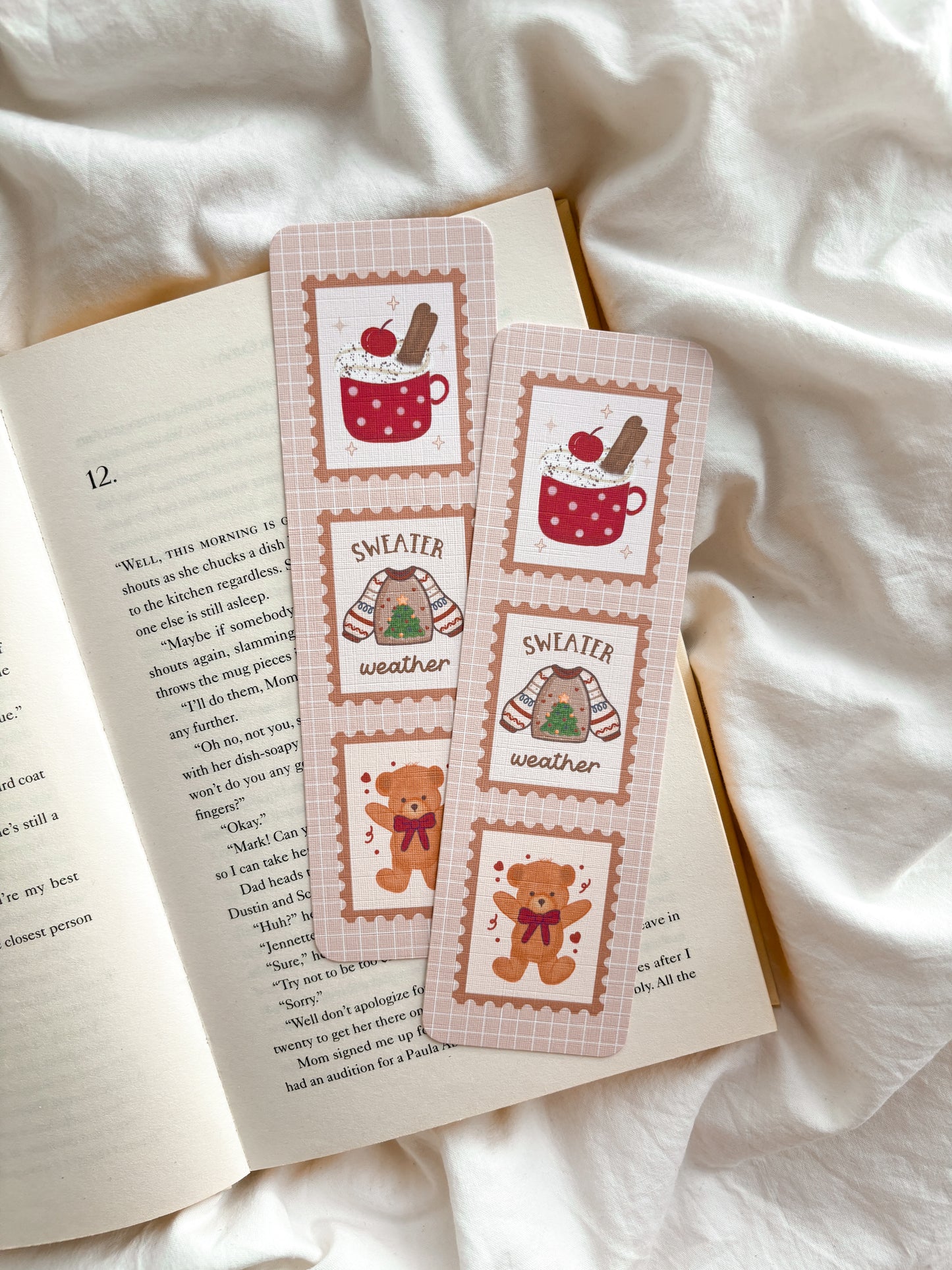 Cosy Sweater Weather Bookmark | Christmas Stamp Bookmark