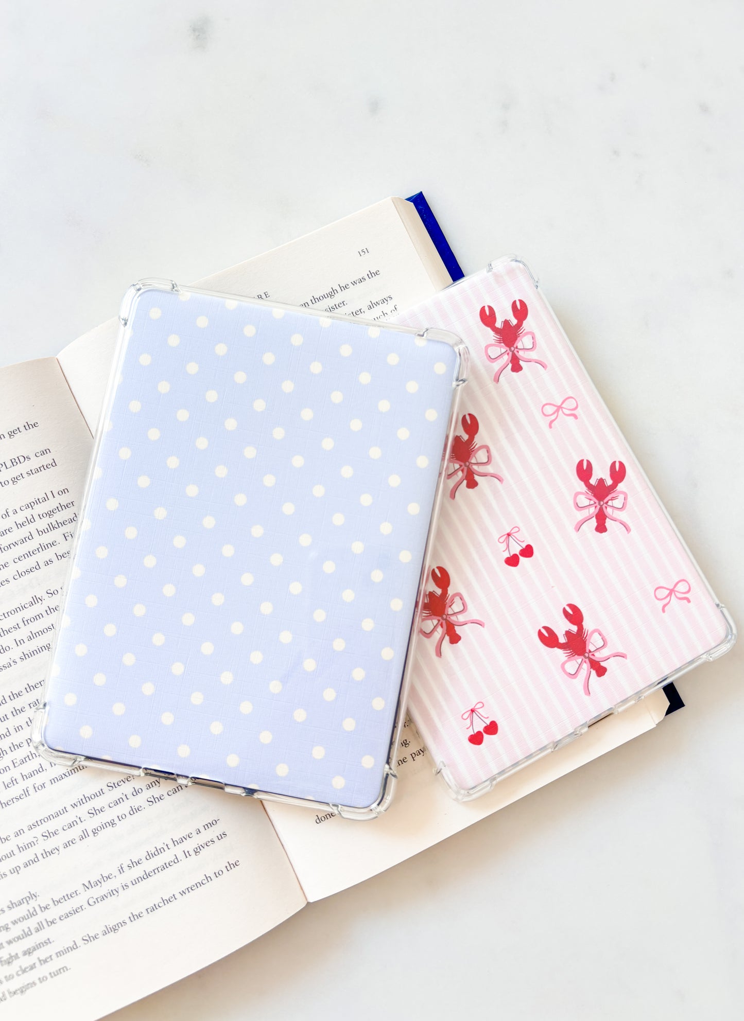 Sweet Blue Polka Dot Kindle Insert | Cute E-Reader Insert