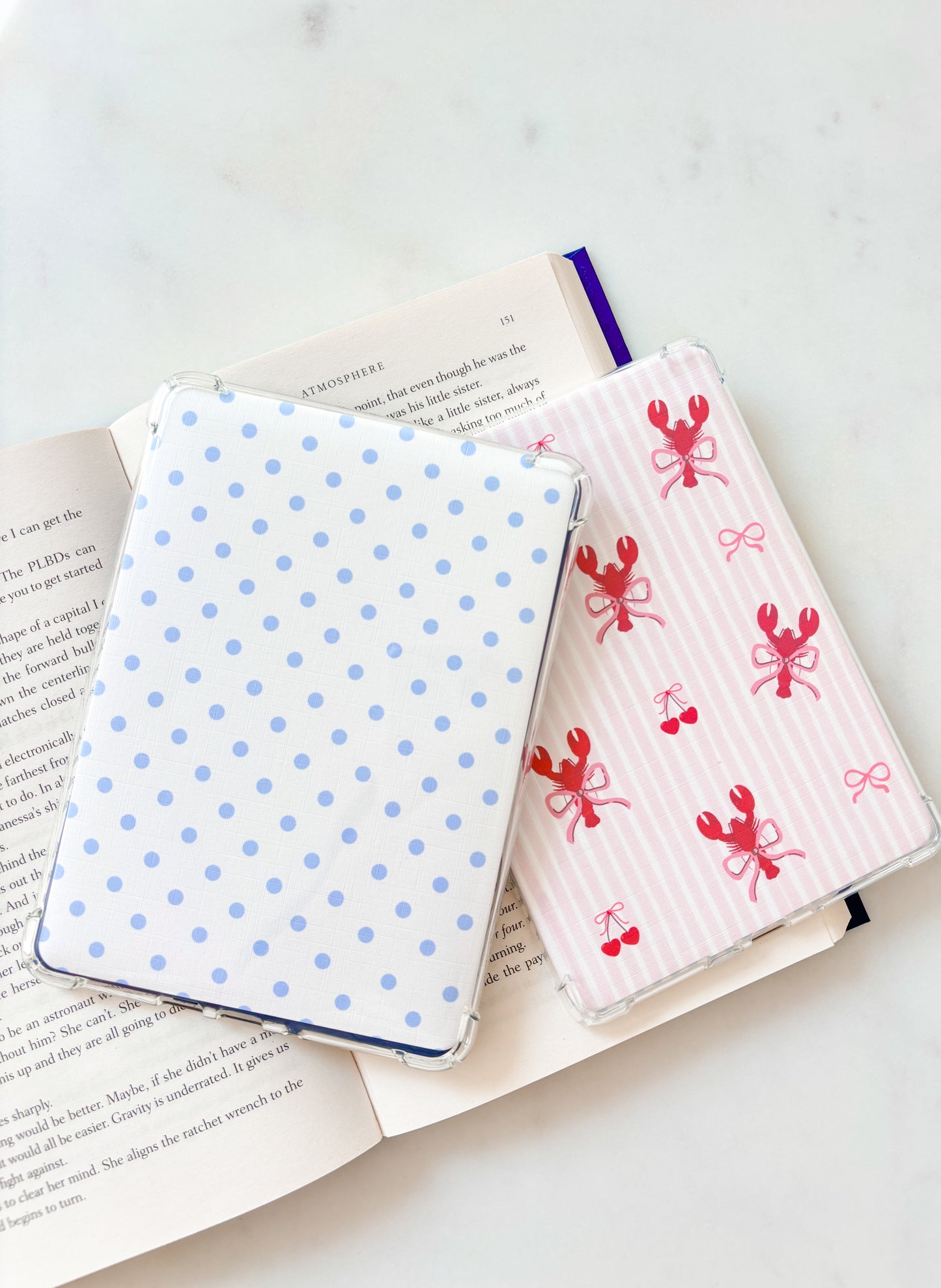 Minimal Blue Polka Dot Kindle Insert | Cute E-Reader Insert