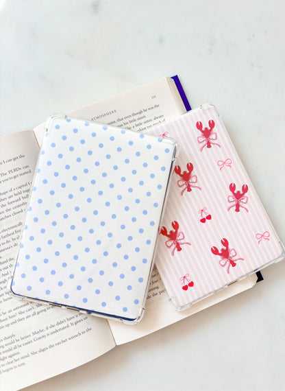 Minimal Blue Polka Dot Kindle Insert | Cute E-Reader Insert