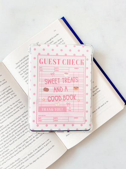 Guest Check Sweet Treats And A Good Book Kindle Insert | Cute E-Reader Insert