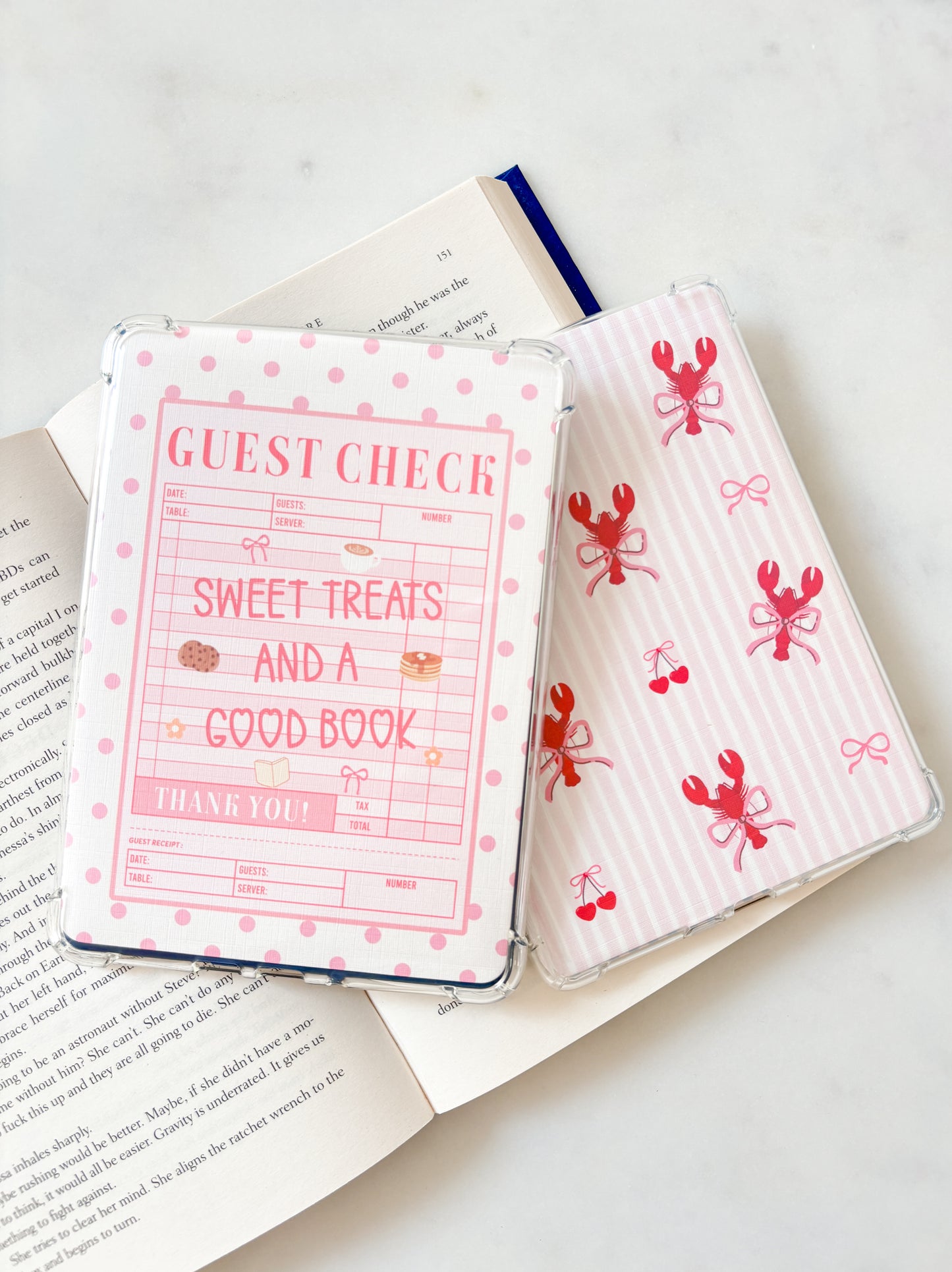 Guest Check Sweet Treats And A Good Book Kindle Insert | Cute E-Reader Insert