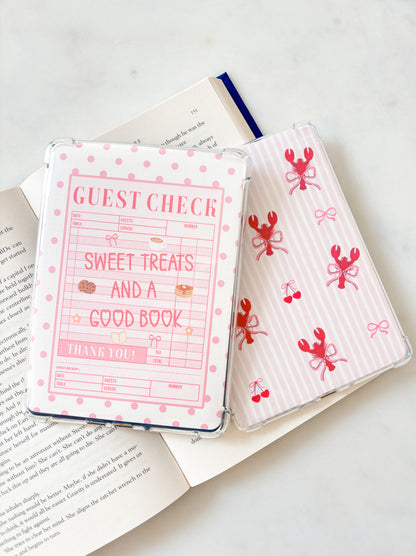 Guest Check Sweet Treats And A Good Book Kindle Insert | Cute E-Reader Insert
