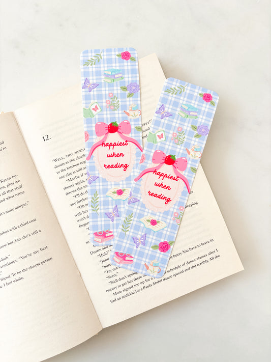Happiest When Reading Cottagecore Bookmark