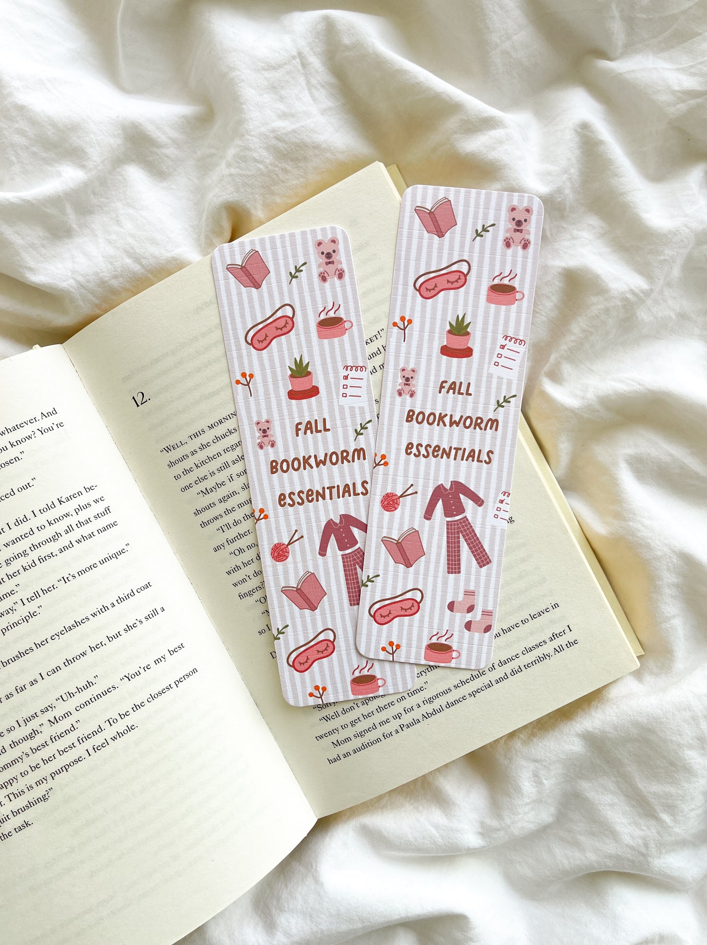 Fall Bookworm Essentials Bookmark