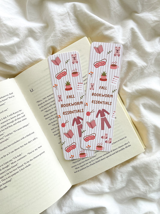 Fall Bookworm Essentials Bookmark