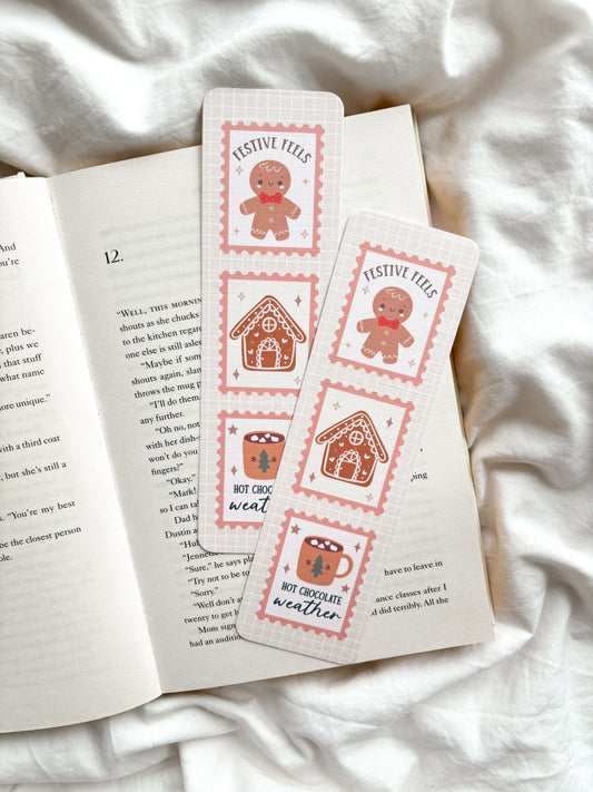 Gingerbread Stamp Bookmark | Christmas Stamp Bookmark