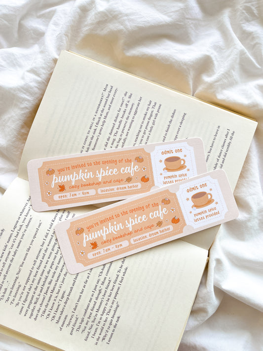 Pumpkin Spice Cafe Bookmark | Cozy Fall Bookmark