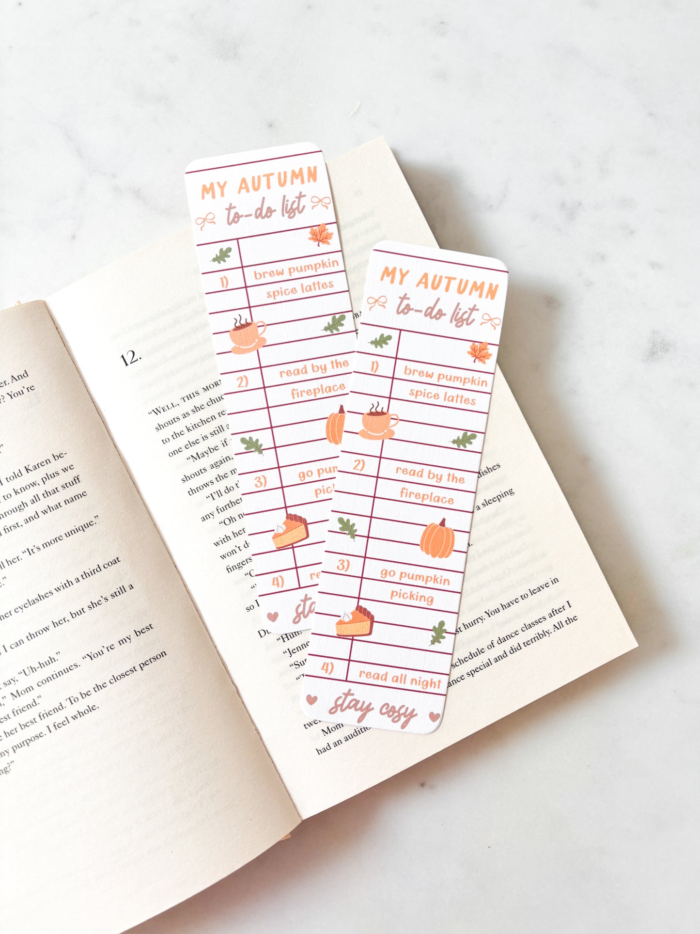 Autumn pumpkins bookmark