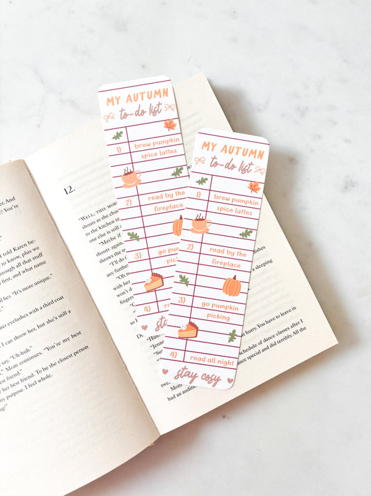Autumn pumpkins bookmark