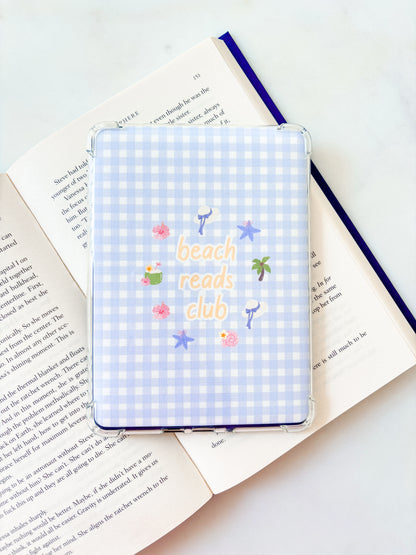 Beach Reads Club Gingham Kindle Insert | Cute E-Reader Insert