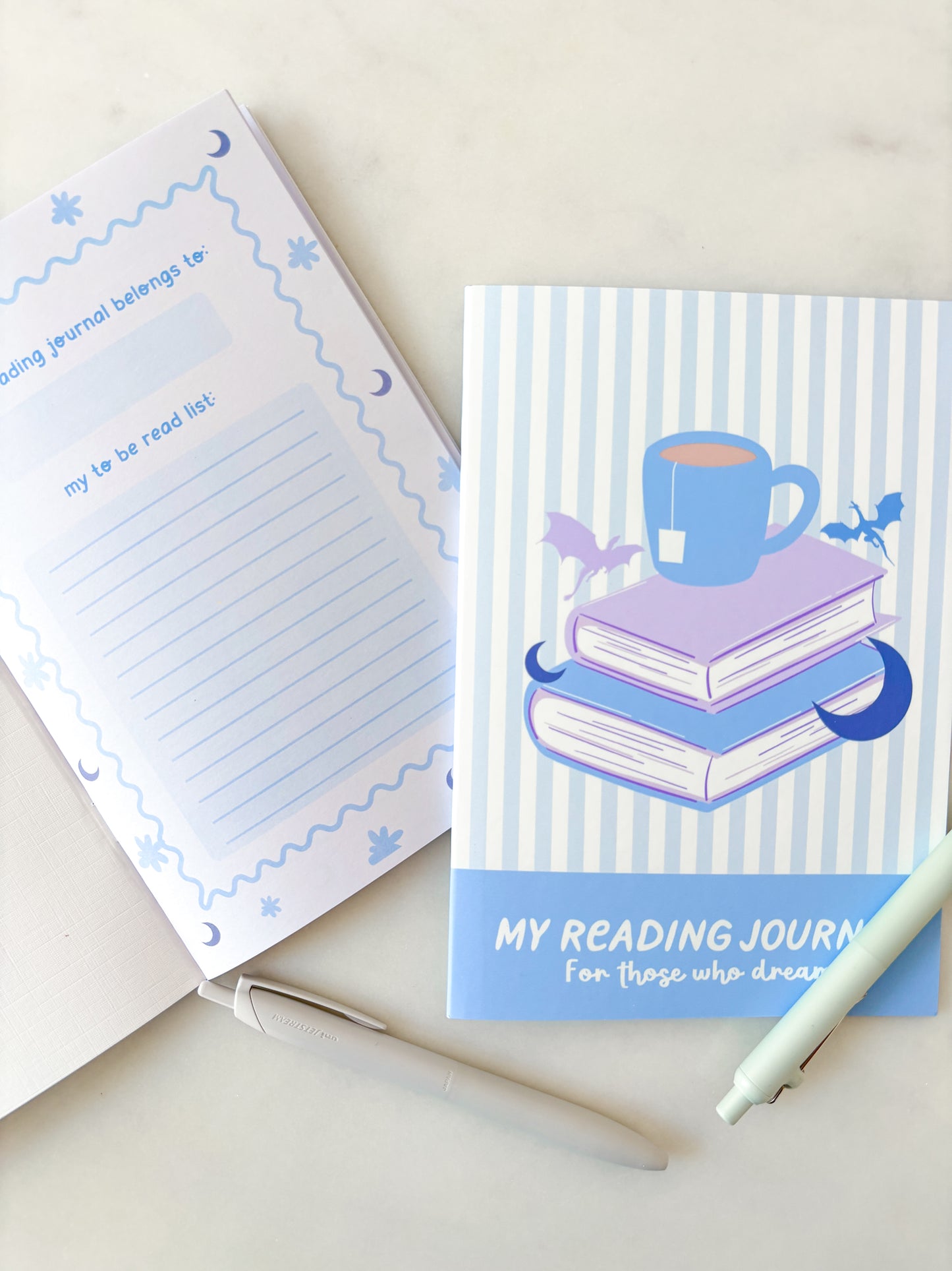 Fantasy Dragons Reading Journal | A5 Book Review Notebook