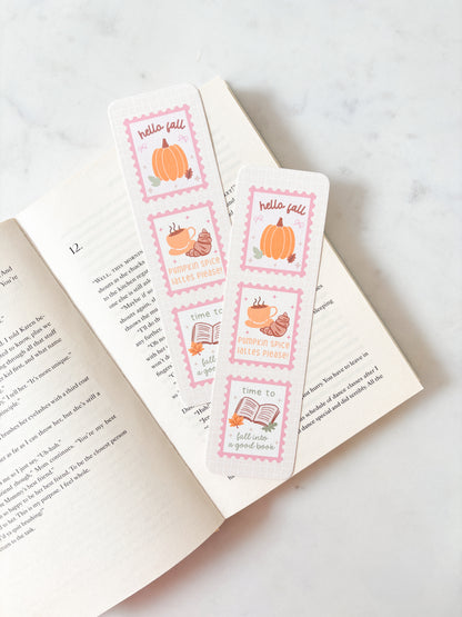 Cute pumpkins bookmark cosy fall vibes
