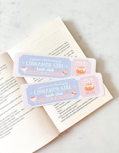 Cinnamon girl book club bookmark cinnamon roll