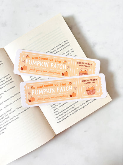 Pumpkin patch ticket bookmark