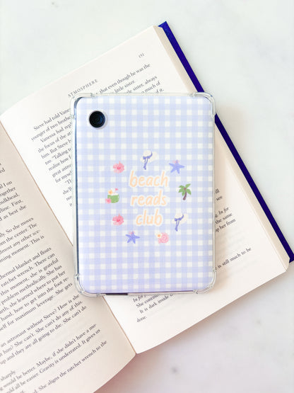 Beach Reads Club Gingham Kindle Insert | Cute E-Reader Insert
